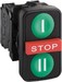 Push button, complete 3 Red/green Rectangular XB5AA731327