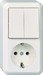 Combination switch/wall socket outlet Series switch 1 388500