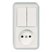 Combination switch/wall socket outlet Series switch 1 399500