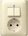 Combination switch/wall socket outlet Series switch 1 017501