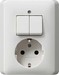 Combination switch/wall socket outlet Series switch 1 017503