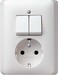 Combination switch/wall socket outlet Series switch 1 017504