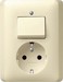 Combination switch/wall socket outlet Two-way switch 1 017601