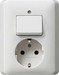 Combination switch/wall socket outlet Two-way switch 1 017603
