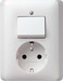 Combination switch/wall socket outlet Two-way switch 1 017604