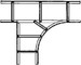 Tee for cable ladder Flat profile 60 mm KLAL 60.203