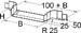Add-on tee for cable tray 50 mm 100 mm 25 mm KPSS 50.100/P