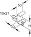 Wall- and ceiling bracket for cable support system  KRBR 60 F