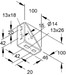 Coupler for support/profile rail U-profile Angle TRV 40 E3