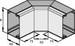 Inner corner for installation duct 200 mm 60 mm LUID 60.200