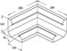 Inner corner for wall duct 120 mm 120 mm Asymmetric PLI 120-78 W