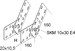 Connector for cable support system Corner joint KKIV 80 E4