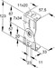 Ceiling bracket for cable support system 58 mm 32 mm DBG 10