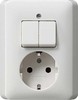 Combination switch/wall socket outlet Series switch 1 017503