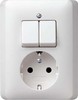 Combination switch/wall socket outlet Series switch 1 017504