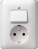 Combination switch/wall socket outlet Two-way switch 1 017604
