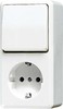 Combination switch/wall socket outlet Two-way switch 1 676AWW
