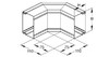 Outer corner for installation duct 100 mm 60 mm LUAD 60.100